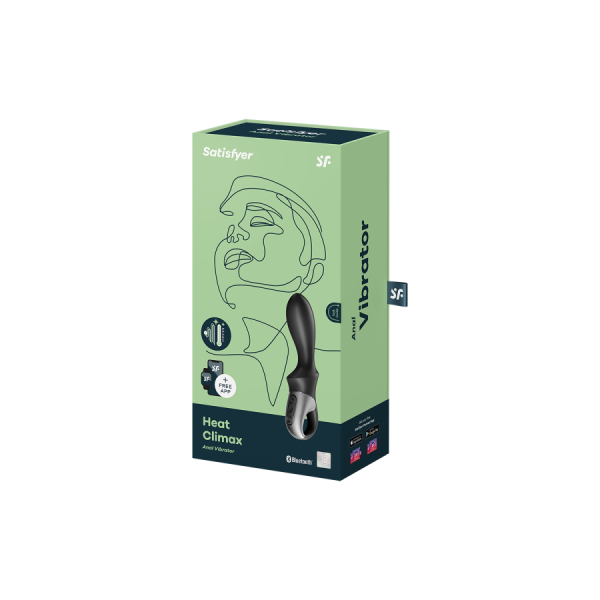 Vibromasseur noir USB, chauffant et connecté Heat Climax Satisfyer 